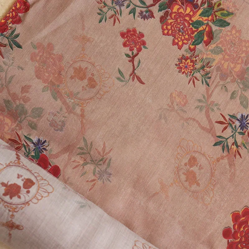 50X140 см Цветочная Высококачественная льняная ткань из натурального чистого рами