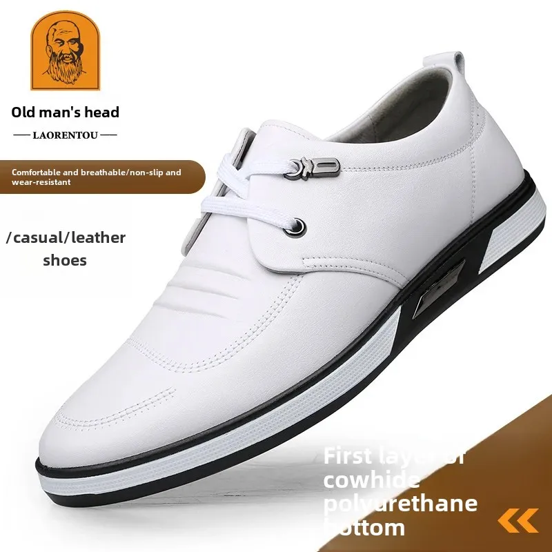 Прямая продажа от производителя повседневная кожаная обувь дышащая белая в