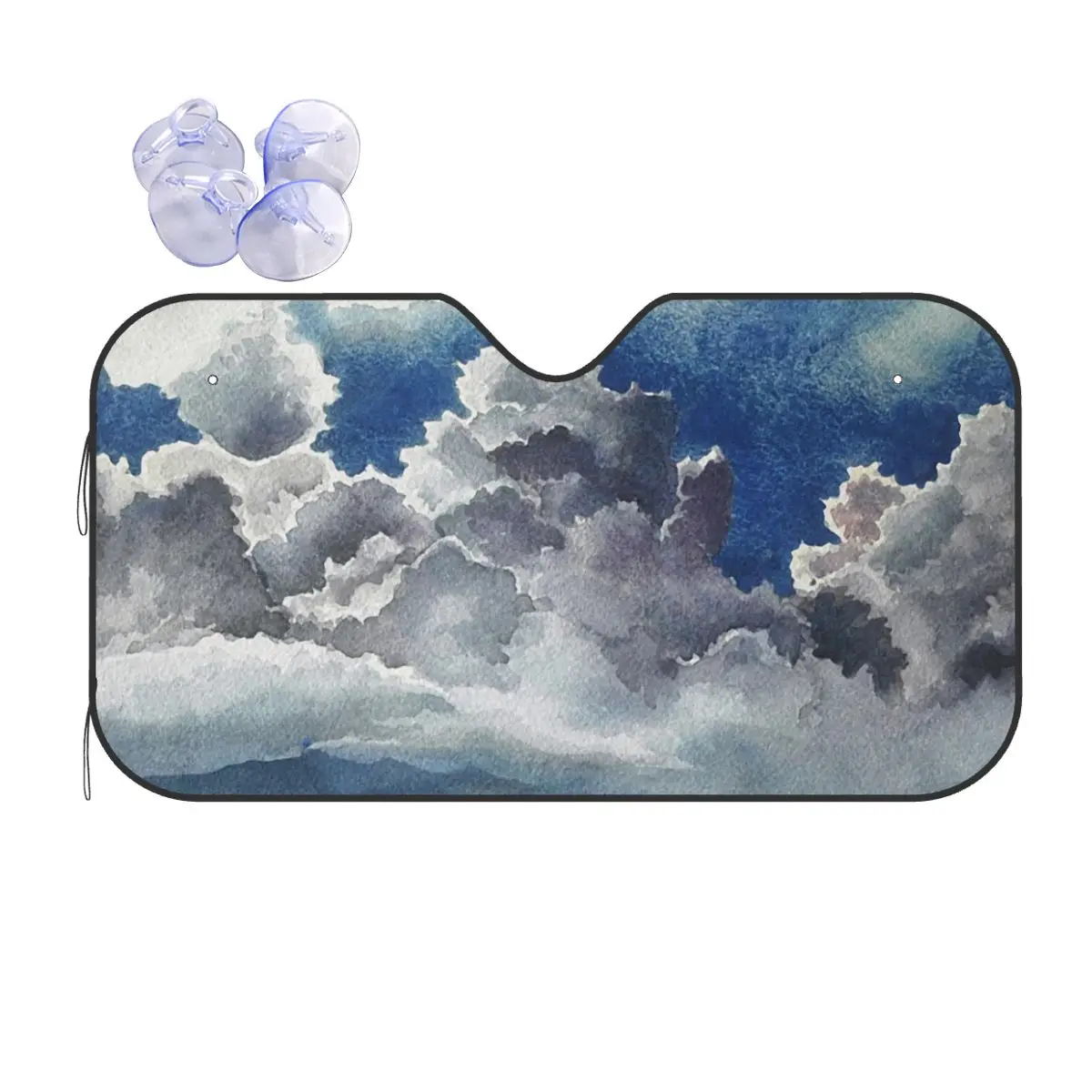 

Watercolor Novelty Windshield Sunshade 76x140cm Sky Heaven Foils Sunshade Visor Blinds