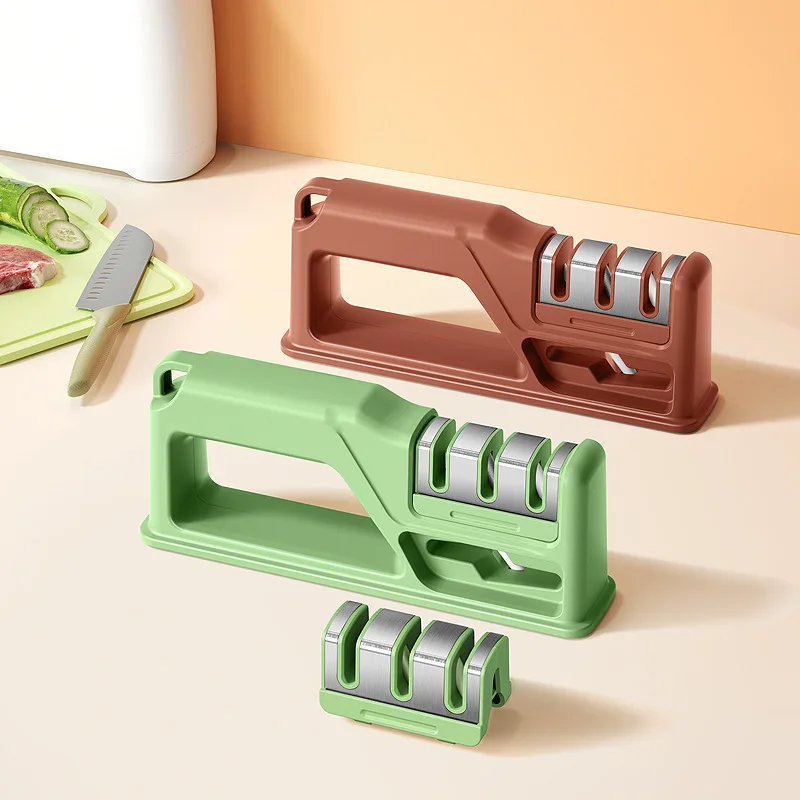 

Kitchen Knife Sharpener Sharpening Tools Sharpening Stone Household Knife Scissors Three-stage Style Sharpener Gadget Sharpening