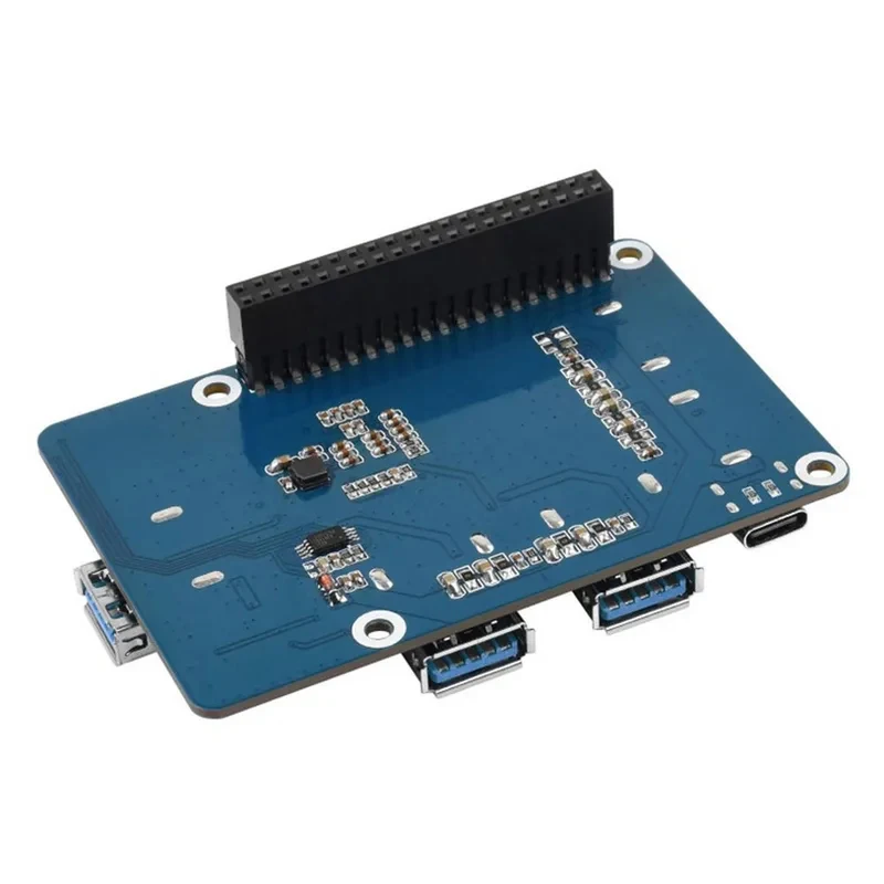 Фото Плата расширения Raspberry Pi 4B USB 3.2 Gen1 HUB HAT 5V с 4 портами USB 3.2 Gen1 для Raspberry Pi 4B №3