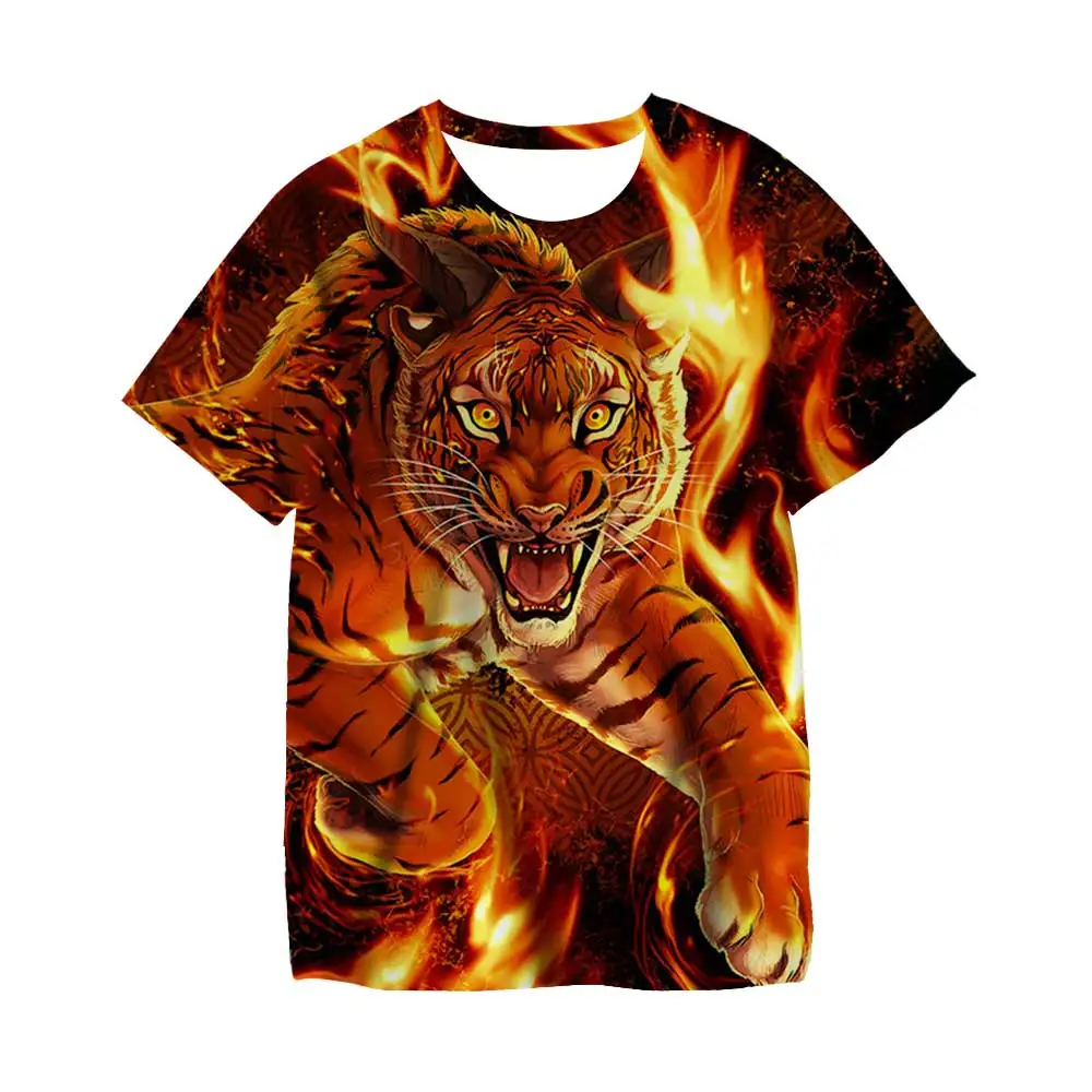 

2022 New Fashion Animal Lion 3D Print T Shirt Children Clothes Boys Girls T-shirts Funny Casual Cool Tee Streetwear Hip Hop Tops