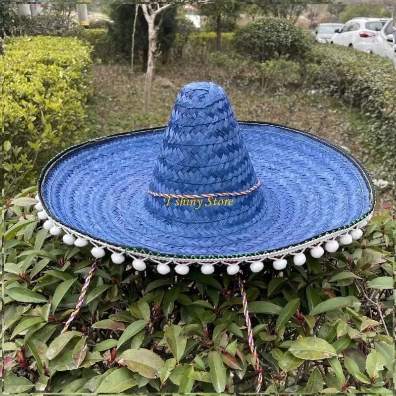 Фото N58F Fiest Hat Fiest Party Hat Мексиканская шляпа сомбреро Соломенная шляпа сомбреро Мексиканская шляпа Сомбреро Праздничная №2