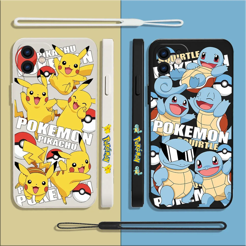 

Pokemons Pikachus Cute Cartoon Phone Case For iPhone 14 13 12 11 Pro Max XR XS MAX 8 X 7 SE Transparent Shockproof Soft Shell