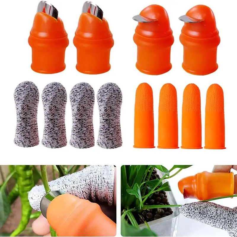 New Finger Protector Silicone Thumb Knife Protector Gear Cutting Vegetable Harvesting Knife Pinching Plant Blade Scissors Gloves