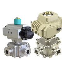 three actuator stainless y type 3 way ball diverter valve with a cheap price