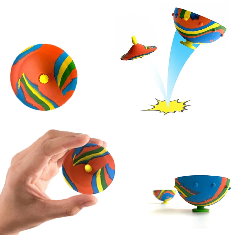 

Novel Fidget Toys Hip Hop Pops Rubber Anti Stress Bouncing Ball Bounce Spinner Bowl Spinning Top Jumping Popper Ball for Kid Toy
