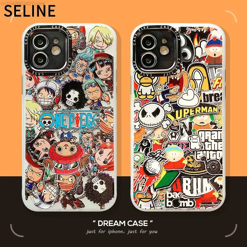 

For Male Boys Anime Transparent TPU Soft Back Cover ONE A PIECE Phone Case For IPhone 12 11 Pro Max X XS XR SE2 8 7 Plus Mini