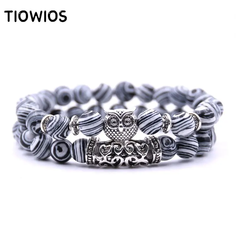 TIOWIOS Alloy Owl Set Beads Bracelet Party Lady Wedding Jewelry Gift For Men Women | Bracelets