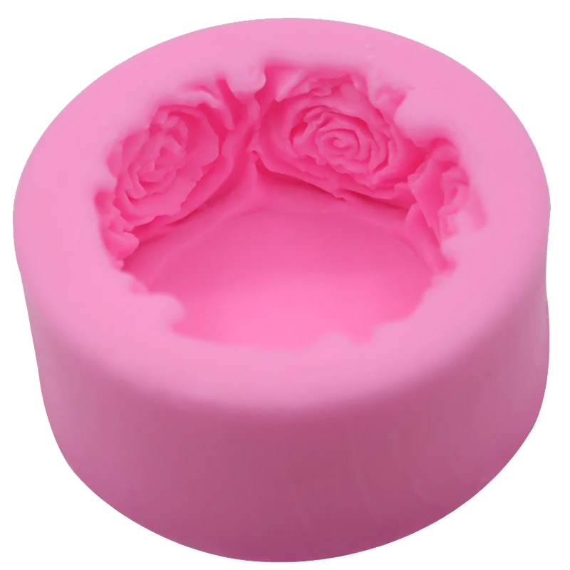 

3D Round Rose Flowers Shape Silicone Soap Mold DIY Handmade Soap Molds Soap Making Cake Candle Molds Craft Decoration