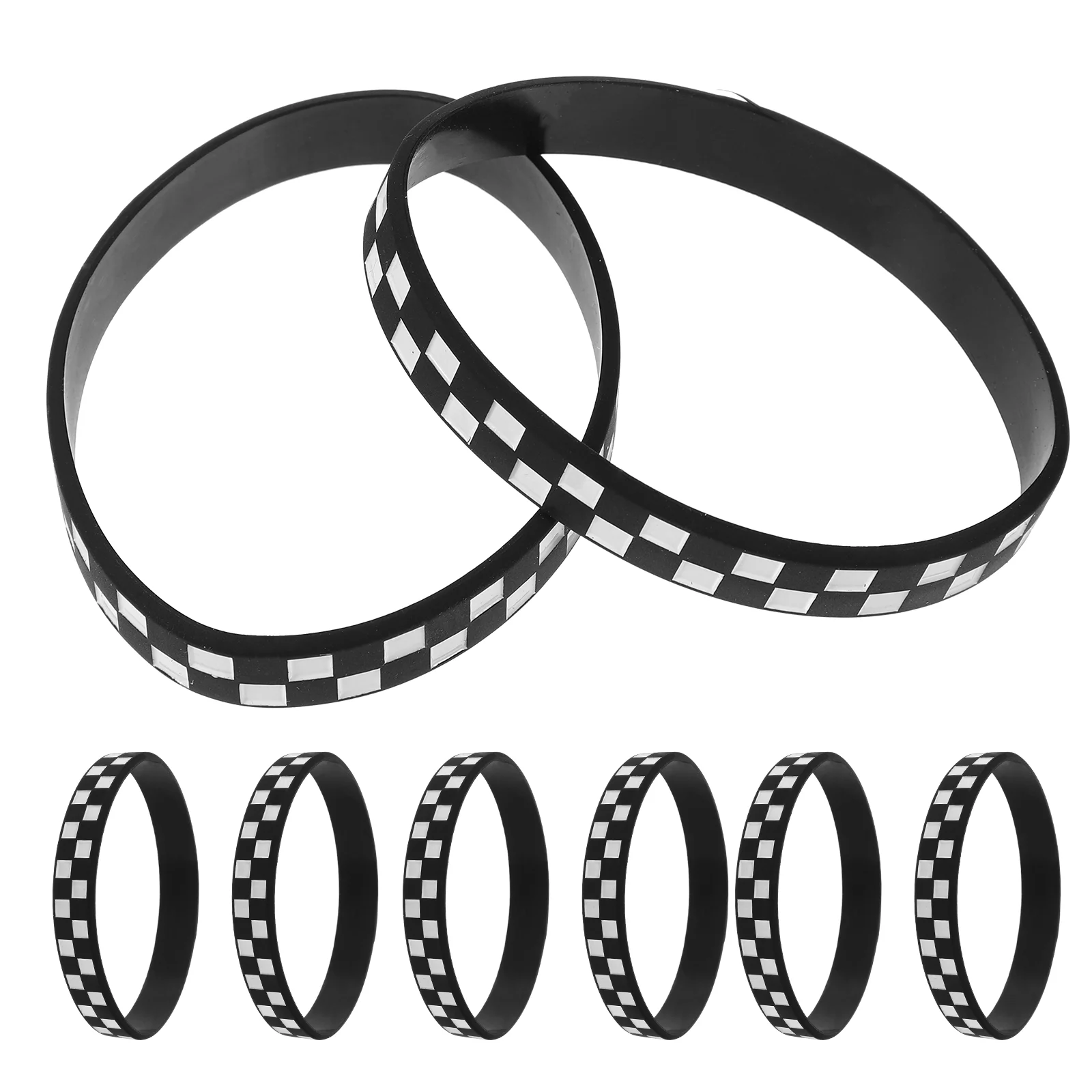 

12 Pcs Chic Sports Wristband Racing Car Themed Compact Bracelet Silica Gel Decorative