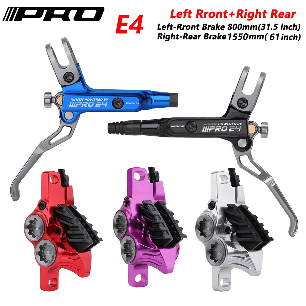 

Гидравлический тормоз IIPRO E4 для горного велосипеда, 800/1550 мм, передний и задний тормоз, охлаждение, 4 поршня, давление масла для AM DH, дисковый тормоз для электровелосипеда MTB
