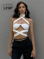 ledp y2k clothes summer clubwear tanks crop top sexy strapless backless hater cut out top female bandage sleeveless vest women