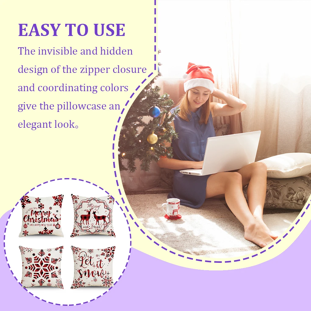 

4 шт., Новогодняя наволочка для детской подушки