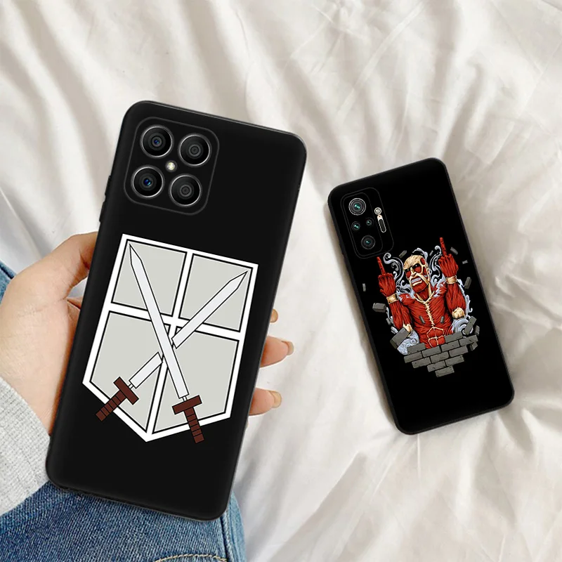 Черный матовый чехол для телефона Honor X8b X8 X7 X6 a X9 b 90 70 Magic5 8x Attack on Titan MIKASA Huawei P40 P30 P20