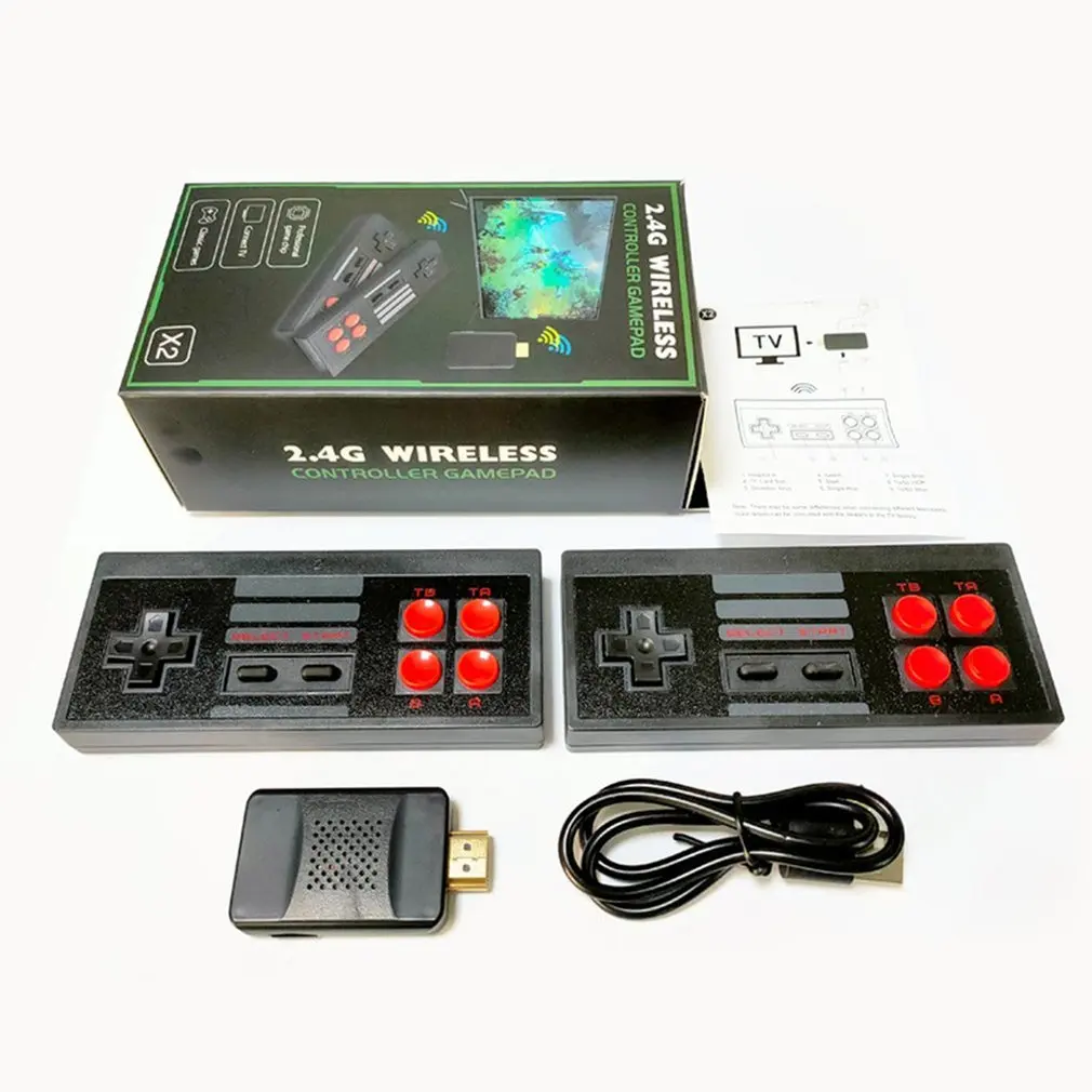 

Powkiddy PK02 USB TV Game Console Stick 8 Bit Wireless Controller Build In 620 Classic Video Games Player Boy X2 Game Controller