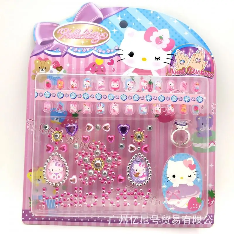 

Sanrio, украшения для ногтей Hello Kitty, набор наклеек, лед и снег, милые аниме наклейки, Набор наклеек для девушек