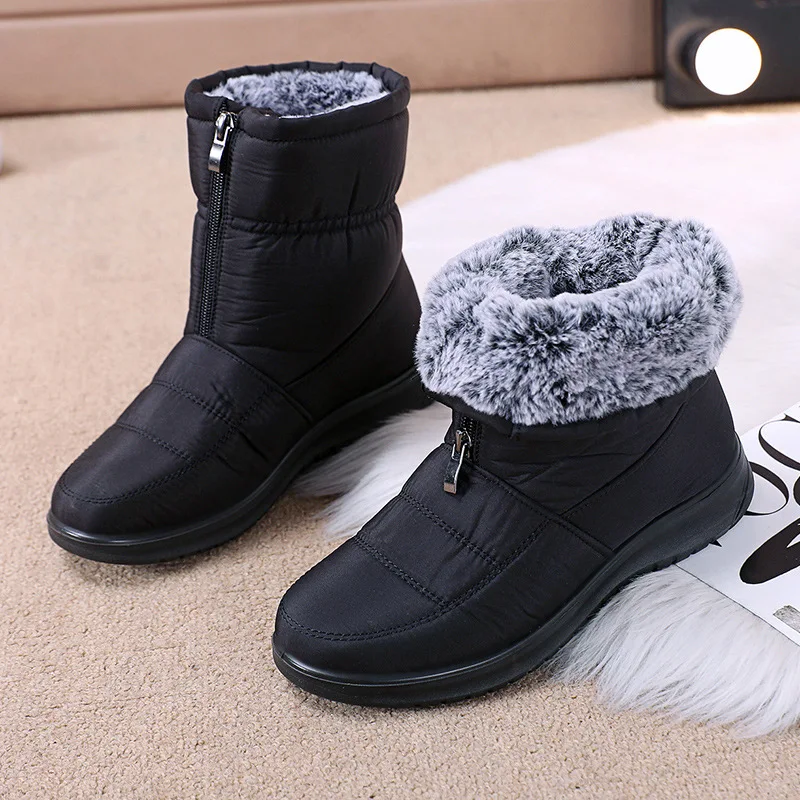 Women's Winter High Boots Anti-skid Women Shoes Outdoor Quality Hard-wearing Snow Boots Winter Female Footwear Stylish New 2022
