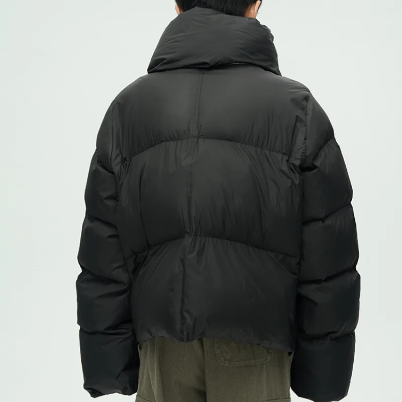 Fashion Detachable Collar Bomber Jackets Coats Mens Loose Hip Hop Winter Warm Cotton Padded Jacket Coat Unisex Puffer Outerwear