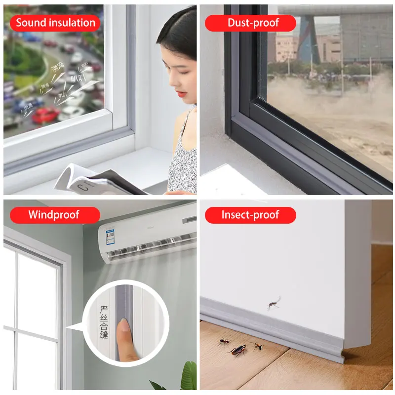 Плотная лента для уплотнения дверей и окон Wearable Pu Foam Self Adhesive Acoustic Tape Waterproof Dustproof Tapes Weatherstrips от 10 м до 40 м.