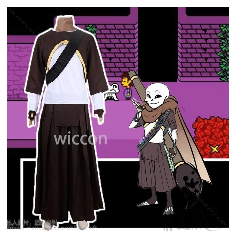 Аниме игра Undertale Ink косплей Sans Sansy костюм топ брюки для взрослых женщин и мужчин