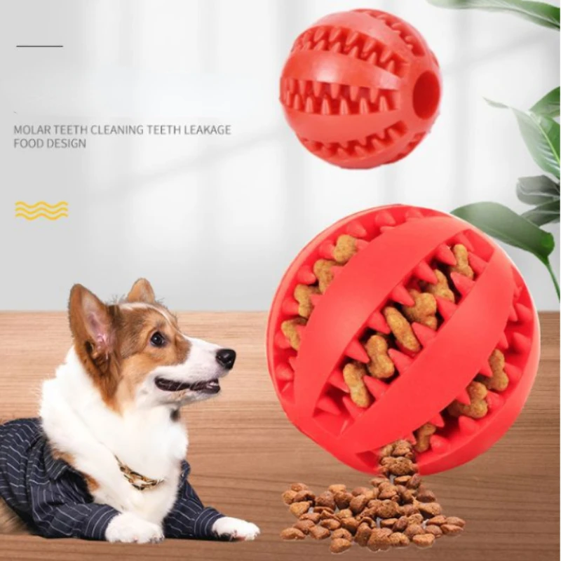 

Pet Dog Toy Interactive Rubber Balls Tooth Cleaning Treat Ball Extra-tough Interactive Elasticity Ball Pet Products
