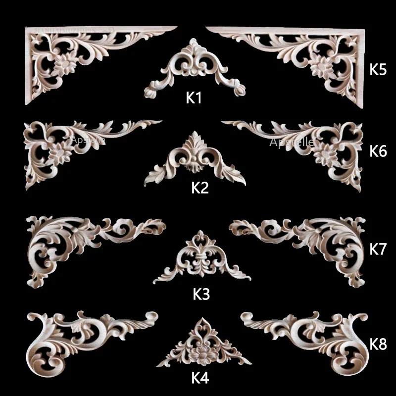 Точечная поставка резиновые деревянные угловые цветы европейские аксессуары