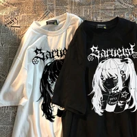 harajuku loose oversized t shirt women anime t shirt y2k clothes summer graphic goth tops for cartoon tee shirt femme streetwear
