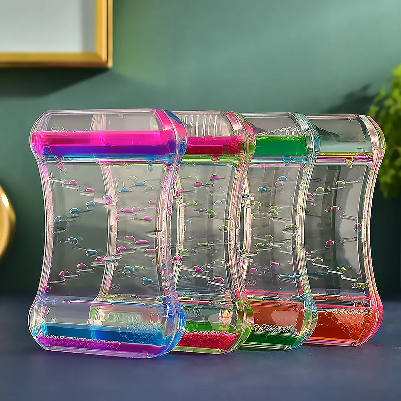 

New Product Slide Oil Drop Decompression Toy Acrylic Liquid Hourglass Dynamic Multi Color Oil Leak Home Desktop Decoration Gift