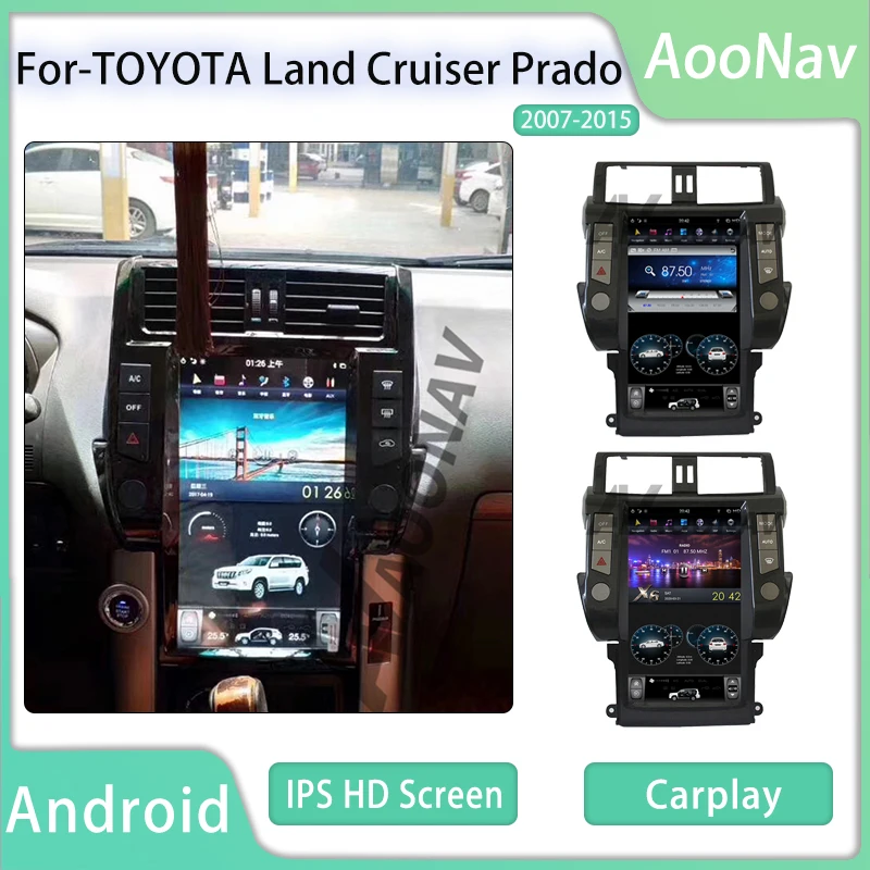 

Автомобильный радиоприемник 13,6 дюймов Android 10 для TOYOTA Land Cruiser Prado 2010-2013, мультимедийный автомобильный радиоприемник с GPS-навигацией, carplay