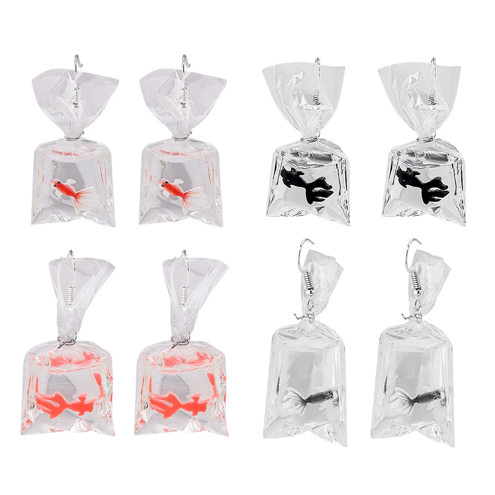 

Earrings Ear Funny Eardrop Drops Jewelry Dangle Goldfish Womenunique Water Fish Resin Acrylic Charm Girls Ornament Holiday