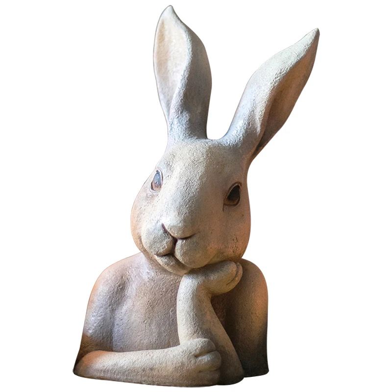 

Rabbit Bust Sculpture Large Decorative Ornaments Post-Modern Art Entrance Courtyard Creative Housewarming Gift