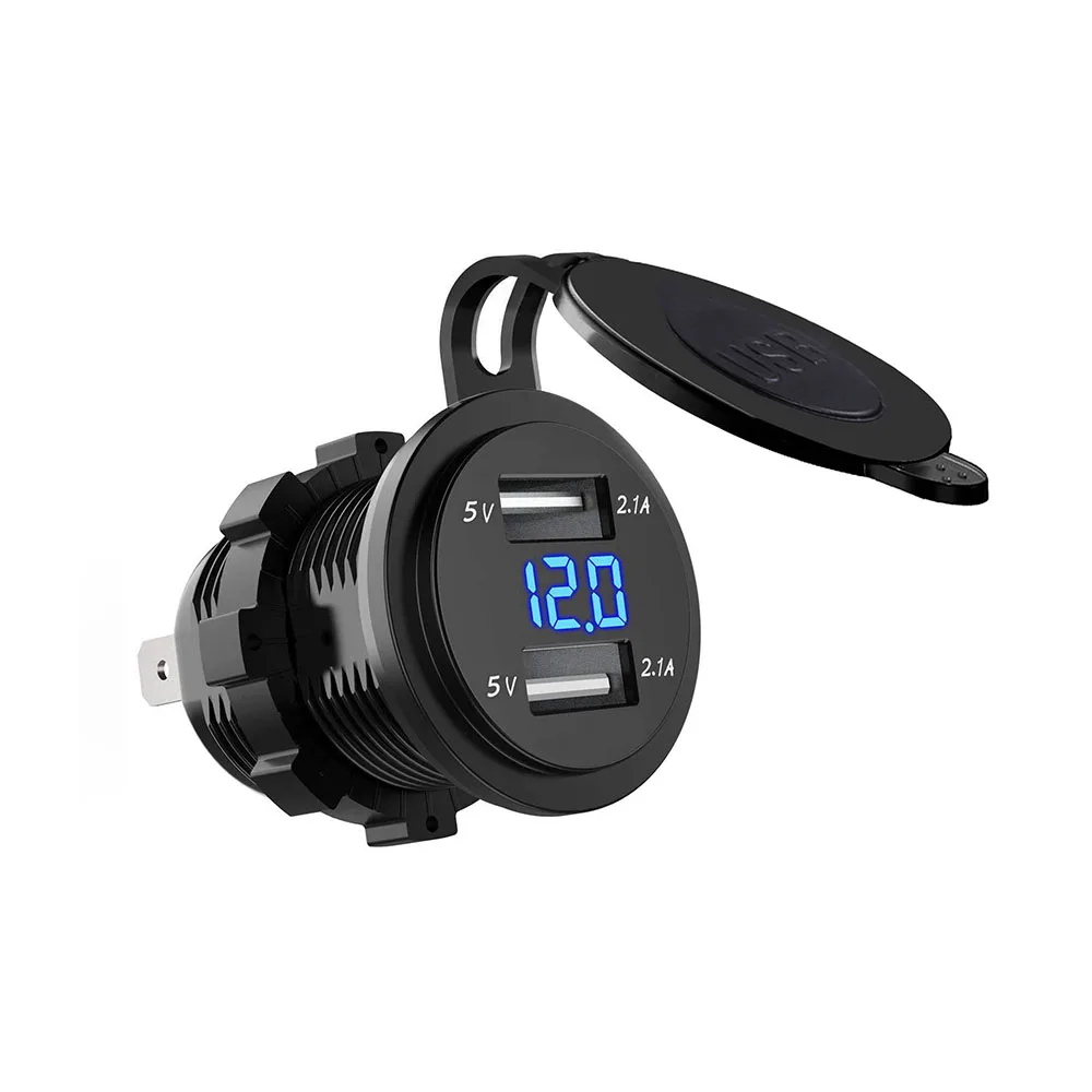 

Dual USB Port 12V/24V Waterproof Motorbike Motorcycle Handlebar Charger 5V 2.1A Adapter Power Supply Socket for Phone Mobile