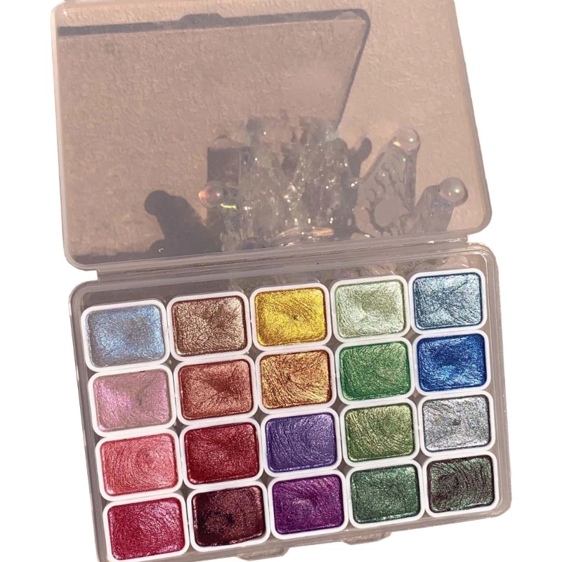 20 цветов блестящие акварельные краски профессиональный набор художников для