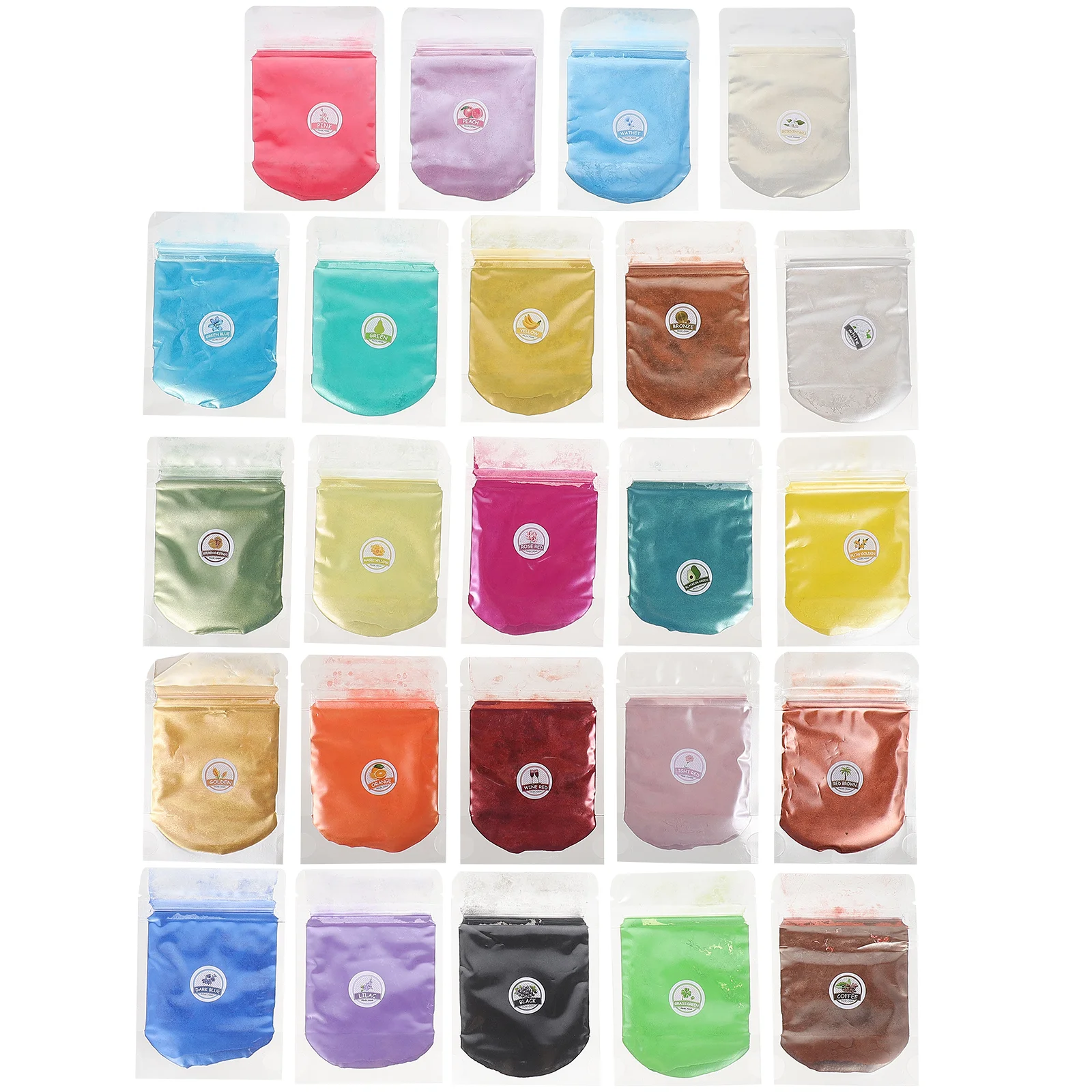 24 пакета оттенка для губ слюдяная пудра блестящие материалы румяна пигмент смола