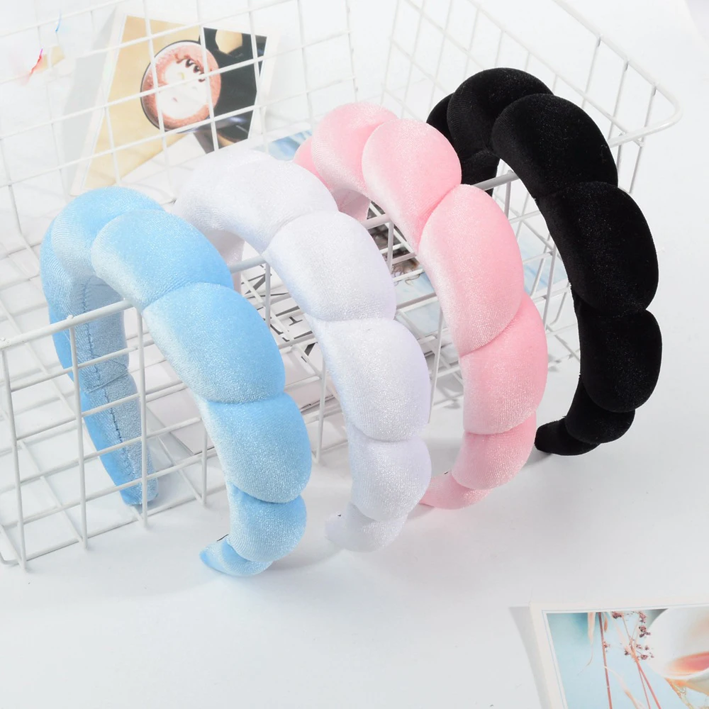 

Sponge Hairband New Solid Color Hair Hoop Hair Bands Women Spa Washing Face Make Up Hairbands Ladies Fashion Hair Accessories