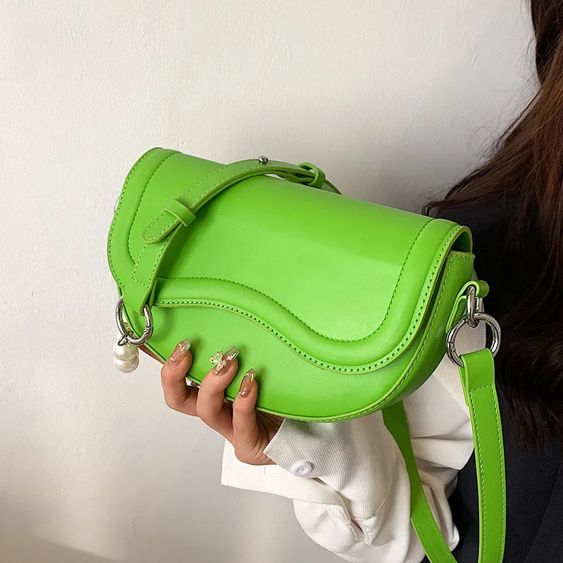 

New Summer Small PU Leather Saddle Crossbody Bags for Women Luxury Brand Shoulder Bags 2022 Fashion Designer Handbags and Purses