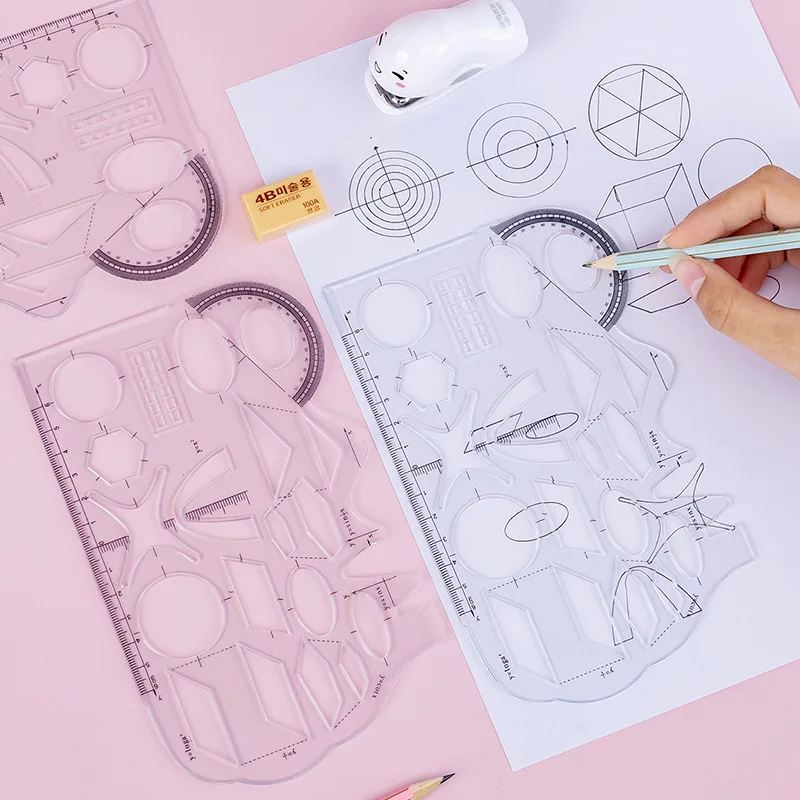 

Versatile Drawing Template Ruler School Student Teaching Supplies Workmanship Exquisite Quality Assurance