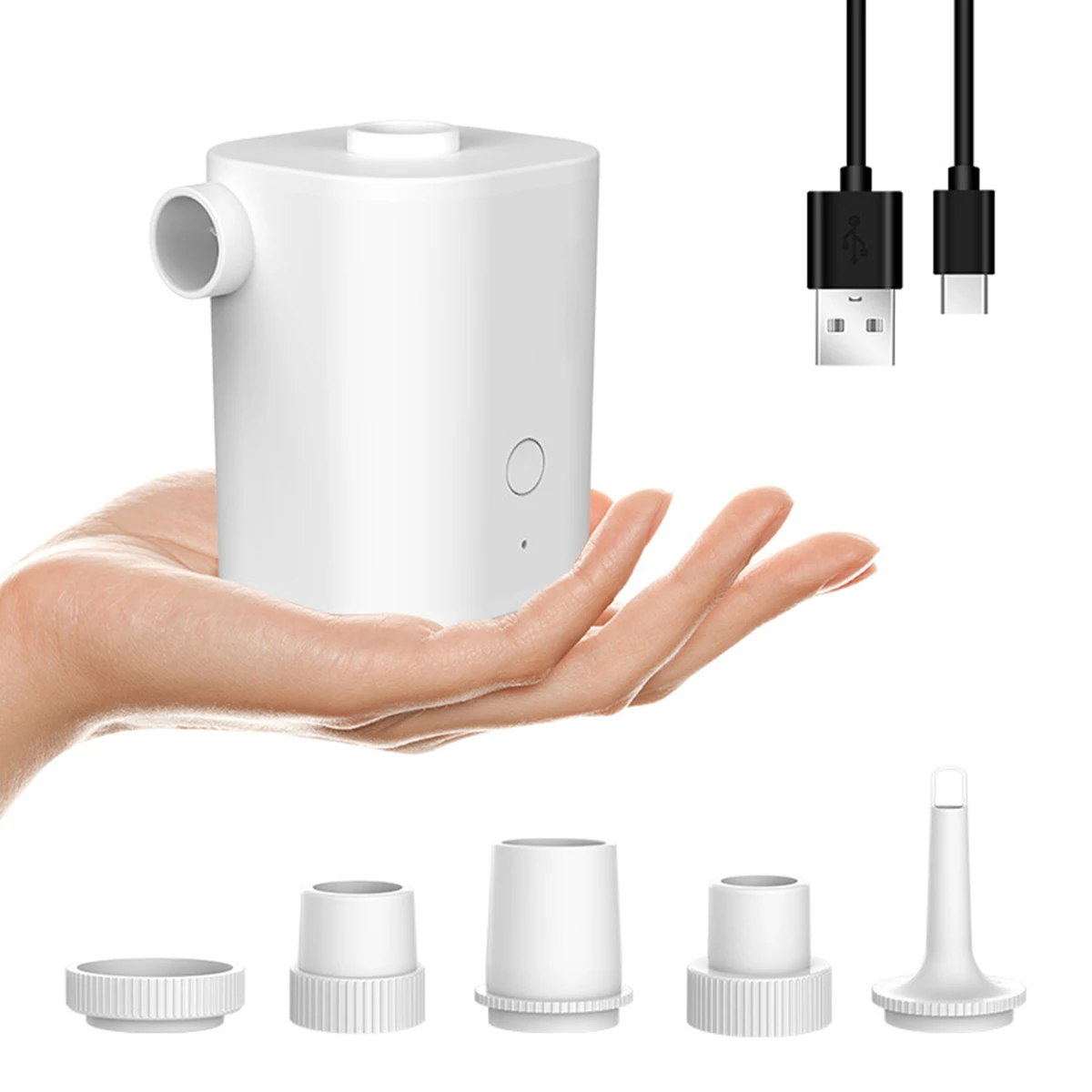 

Electric Air Pump Potable Inflatable Pump Compressor For Mattress Swimming Pool Fast Air Filling Inflator Blower 5 Nozzles