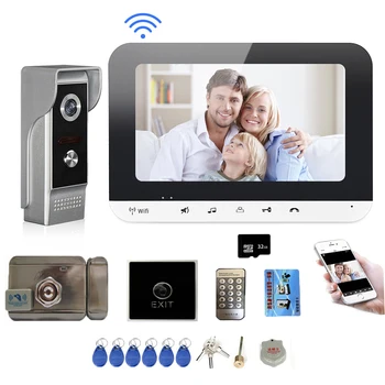 WiFi Intercom with Electric Lock Support Smart Mobile Outdoor Doorbell Camera Wireless Video Door Phone for Home Security System