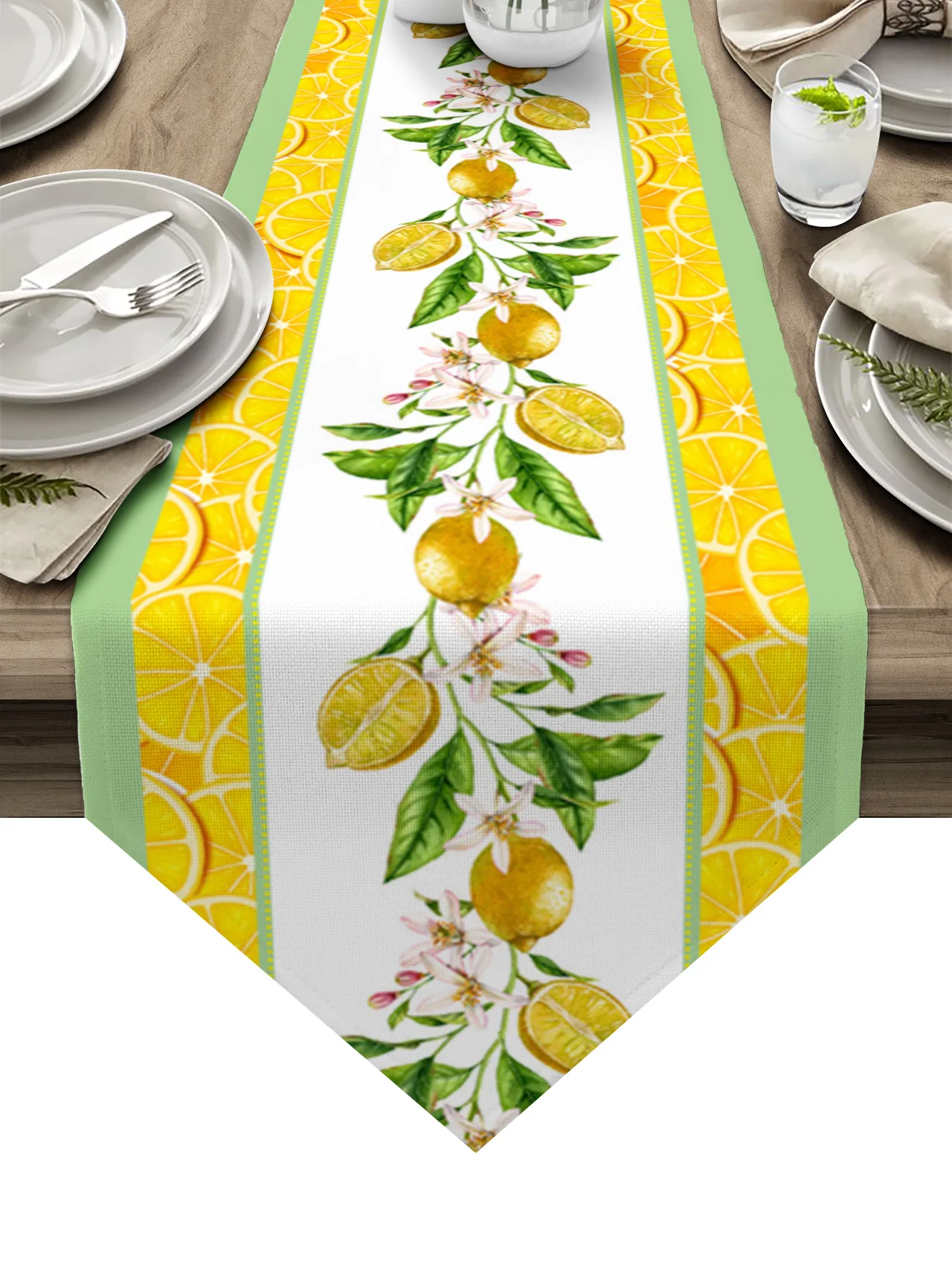 

Современная скатерть с лимоном и цветами, акварельная дорожка для стола, праздничное украшение для дома, отеля, вечерние ни, обеденного стол...