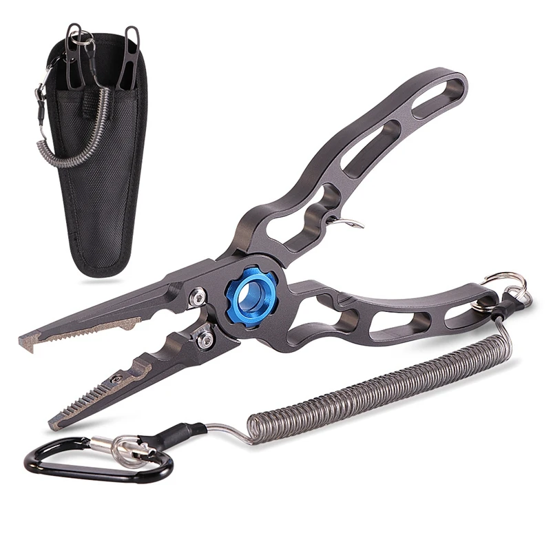 

Aluminum Fishing Pliers Saltwater,Titanium Alloy Hook Removers,Surf Fishing Tackle Kit, Braided Fishing Line Cutters