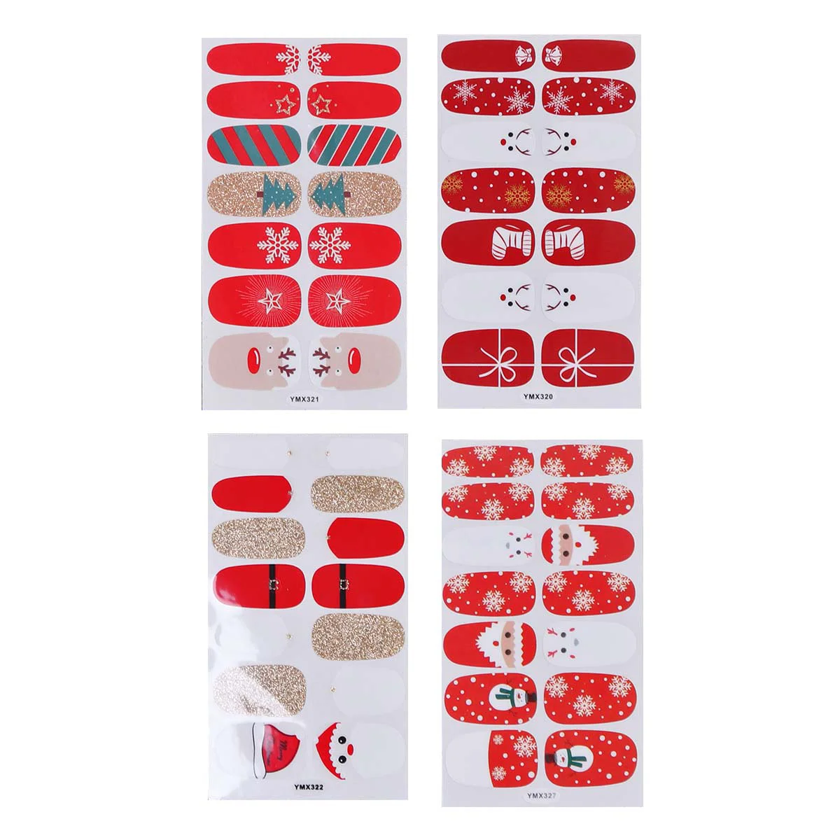 

Nail Christmas Stickerdecal Stickers Decals Fingernail Women Wraps Holiday Wintertattoos Manicure Polish Santa Diy Strip