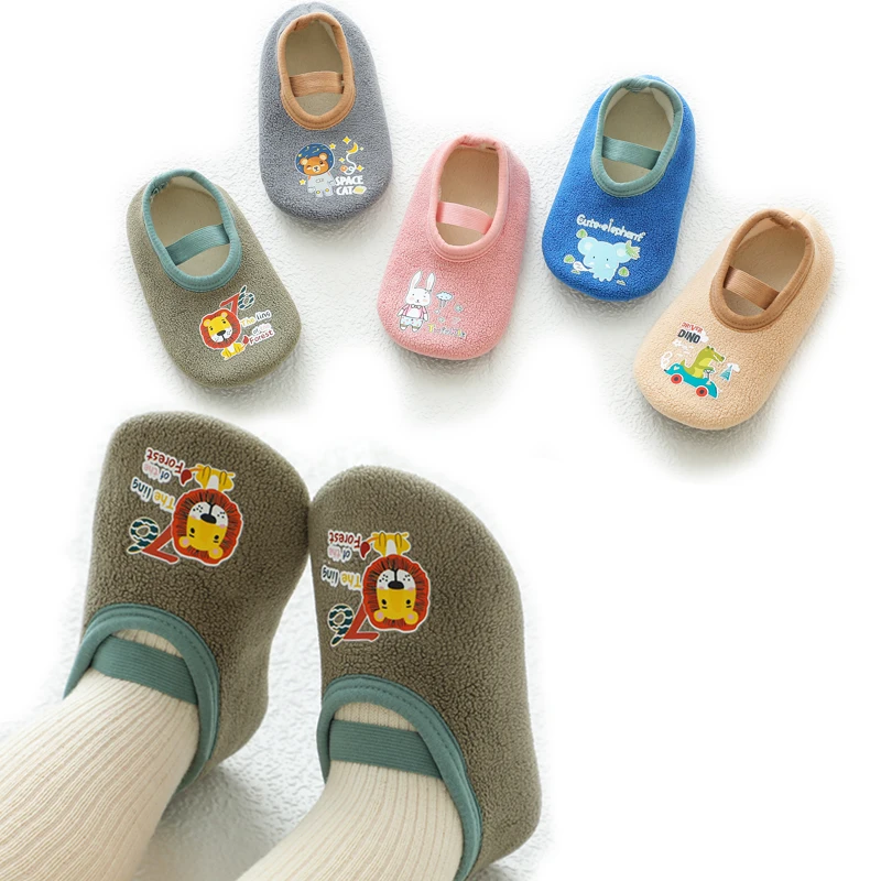 

Baby Anti-slip Socks Newborn Warm Crib Floor Shoes with Rubber Sole for Children Boy Toddler Foot Girl Infant Cute Kids Slippers