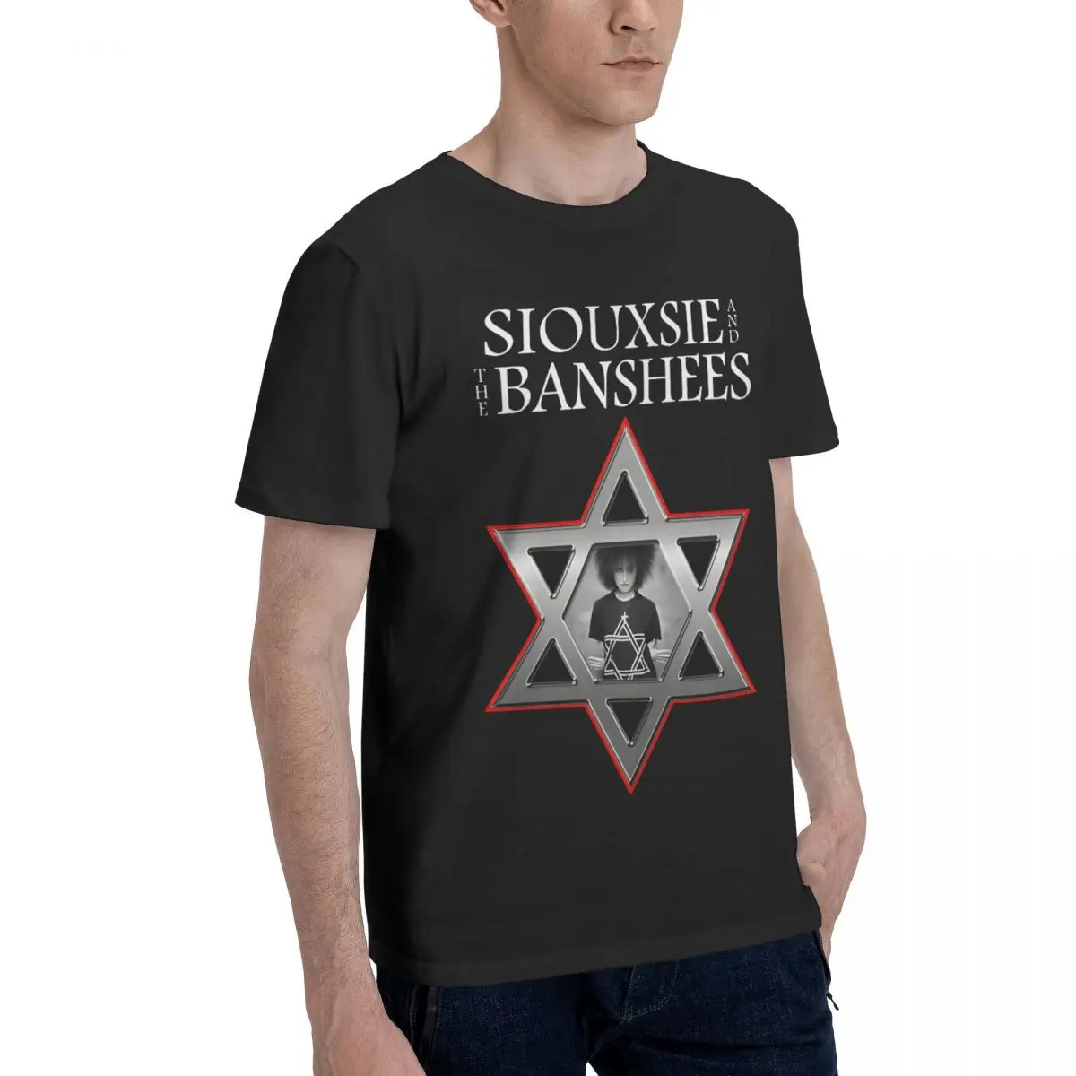 Чудесные мужские футболки Siouxsie Sioux Забавные с коротким рукавом и круглым вырезом