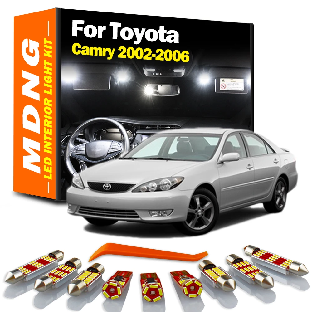 MDNG 11Pcs LED Interior Light Kit For Toyota Camry 2002 2003 2004 2005 2006 Canbus Car Bulb Dome Map Reading License Plate Lamp |