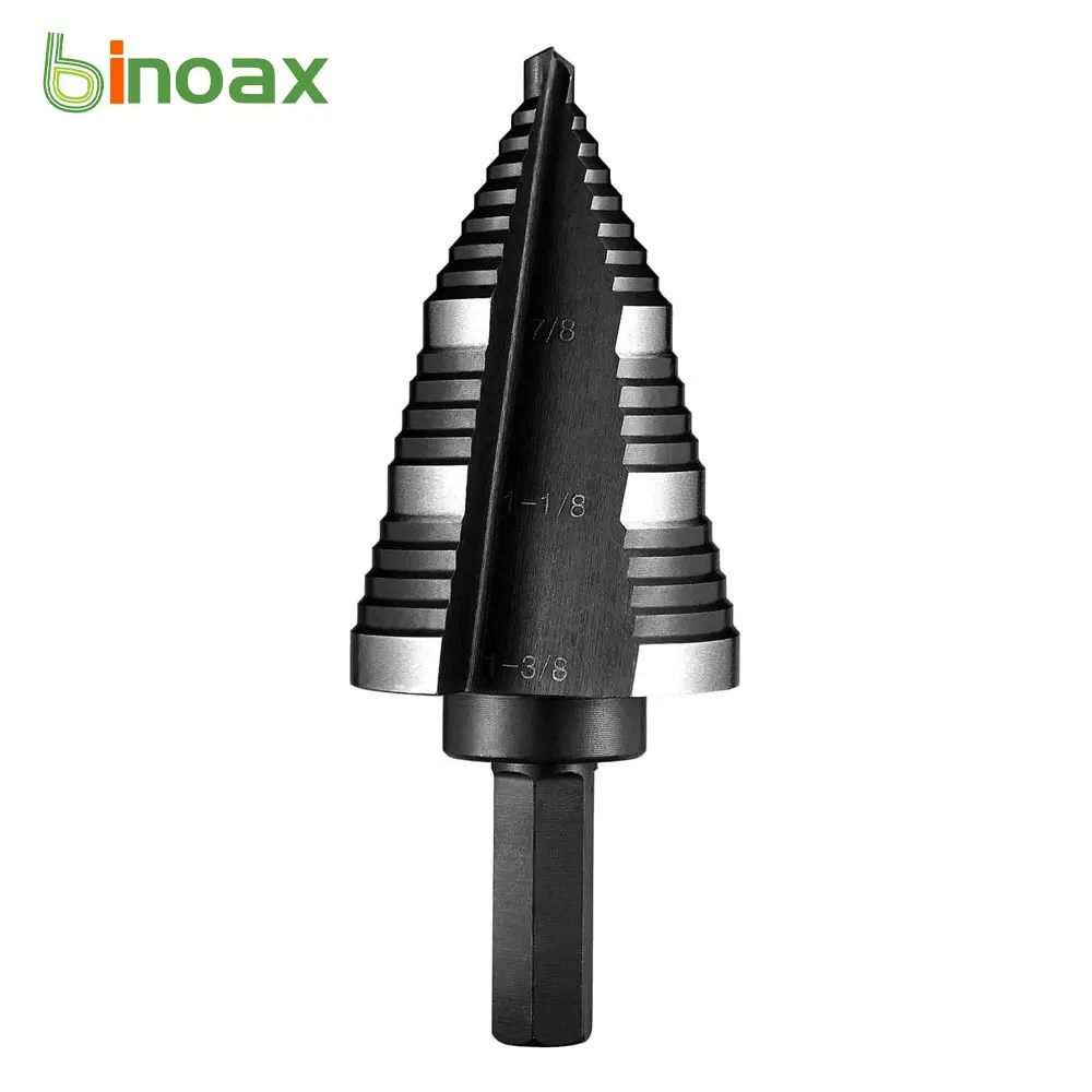 Binoax 6542 SAE Titanium Coated Step Drill Double Fluted 7/8