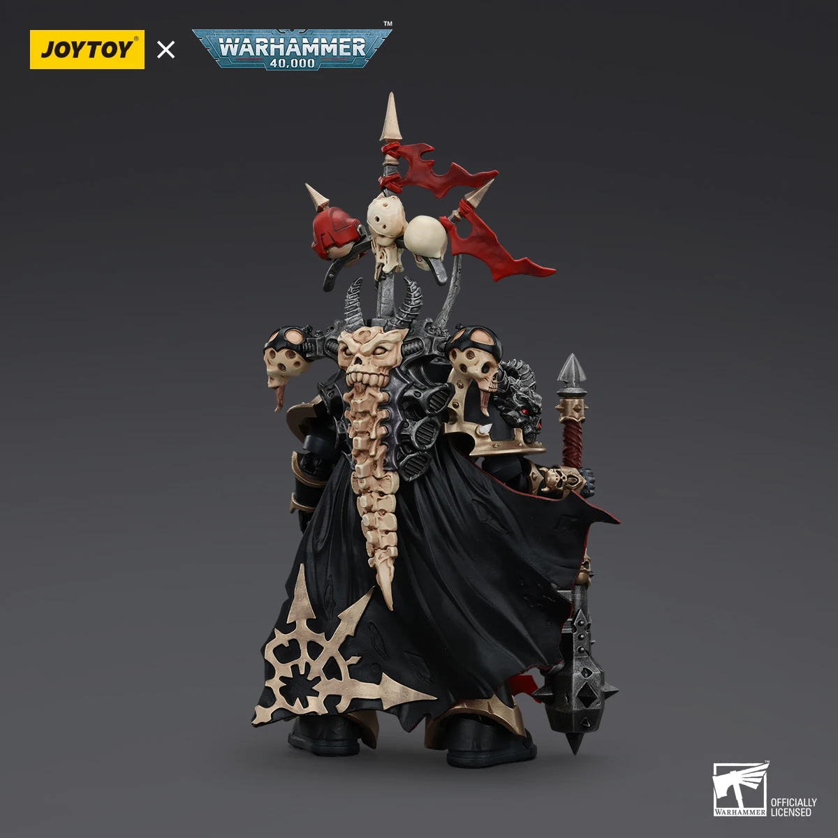 Фото JOYTOY Warhammer 40K Chaos Space Marines Черный Легион Выбранный Чемпион с Боллером и Молодой Фигурки оригинального коллекционирования №2
