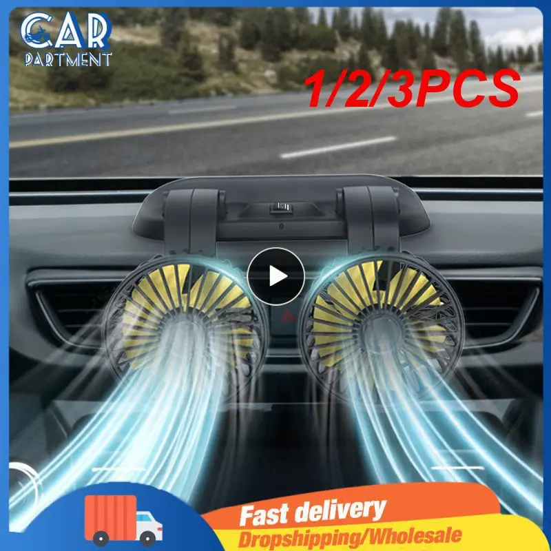 

1/2/3PCS Head Car Cooling Fan With Parking Number Plate USB /12V/24V Electric Fans Auto Low Noise Fan 360 Degree Rotatable Auto