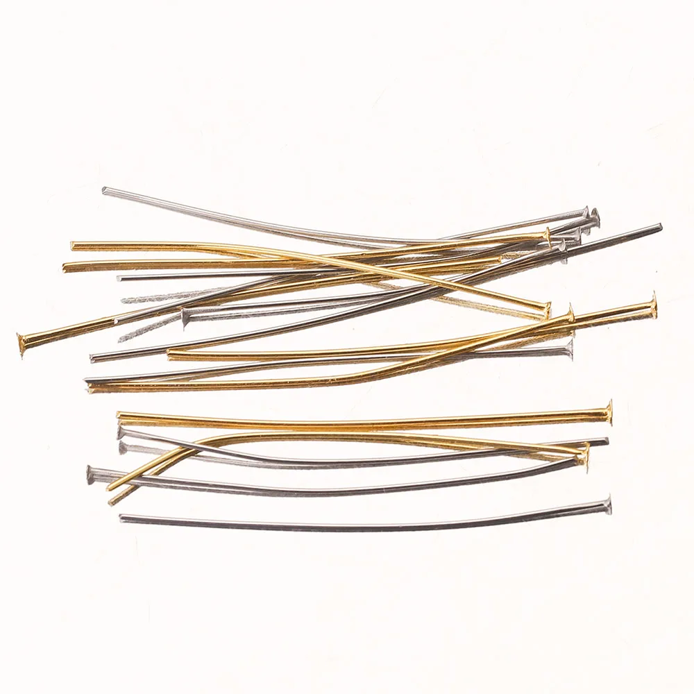 

50pcs 20/30/45/50mm Gold Stainless Steel T word Head Pins for DIY Flat Jewelry Making Bracelets Findings Dia 0.7/0.6mm wholesale